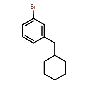 Chemical structure of 1-bromo-3-(cyclohexylmethyl)benzene , CAS 98446-79-8, AChemBlock X175167
