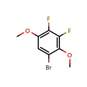 Chemical structure of 1-Bromo-3,4-difluoro-2,5-dimethoxybenzene , CAS 2432848-66-1, AChemBlock X175185