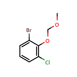 Chemical structure of 1-Bromo-3-chloro-2-(methoxymethoxy)benzene , CAS 1085275-89-3, AChemBlock X175193