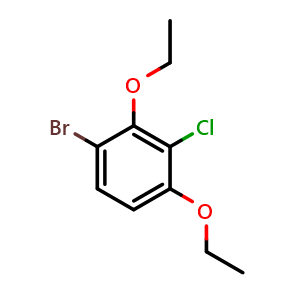 Chemical structure of 1-Bromo-3-chloro-2,4-diethoxybenzene , CAS 685143-15-1, AChemBlock X175194