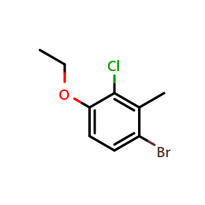 Chemical structure of 1-Bromo-3-chloro-4-ethoxy-2-methylbenzene , CAS 2383566-81-0, AChemBlock X175207