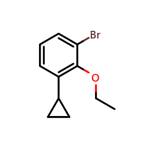 Chemical structure of 1-Bromo-3-cyclopropyl-2-ethoxybenzene , CAS 2764728-00-7, AChemBlock X175214