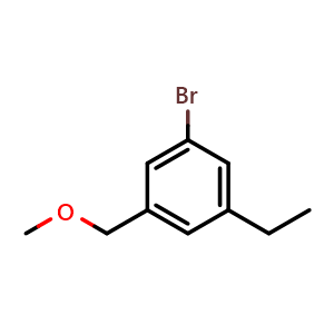 Chemical structure of 1-Bromo-3-ethyl-5-(methoxymethyl)benzene , CAS 2764730-61-0, AChemBlock X175221