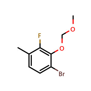 Chemical structure of 1-Bromo-3-fluoro-2-(methoxymethoxy)-4-methylbenzene , CAS 1934816-94-0, AChemBlock X175223