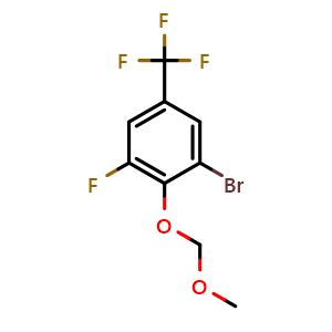 Chemical structure of 1-Bromo-3-fluoro-2-(methoxymethoxy)-5-(trifluoromethyl)benzene , CAS 2764732-15-0, AChemBlock X175224