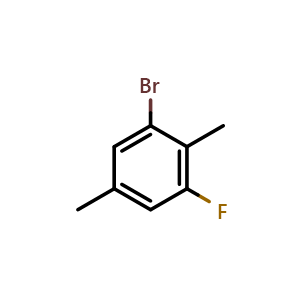 Chemical structure of 1-Bromo-3-fluoro-2,5-dimethylbenzene , CAS 1780924-57-3, AChemBlock X175225