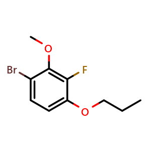 Chemical structure of 1-Bromo-3-fluoro-2-methoxy-4-propoxybenzene , CAS 2807446-79-1, AChemBlock X175234