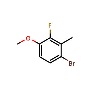 Chemical structure of 1-Bromo-3-fluoro-4-methoxy-2-methylbenzene , CAS 1536714-74-5, AChemBlock X175236
