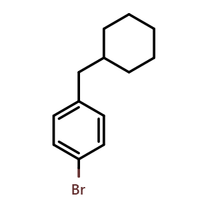 Chemical structure of 1-bromo-4-(cyclohexylmethyl)benzene , CAS 1785619-14-8, AChemBlock X175269