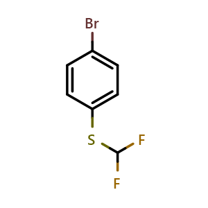 Chemical structure of 1-Bromo-4-[(difluoromethyl)sulfanyl]benzene , CAS 4837-14-3, AChemBlock X175287