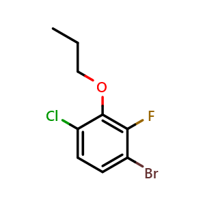Chemical structure of 1-Bromo-4-chloro-2-fluoro-3-propoxybenzene , CAS 1881295-73-3, AChemBlock X175296