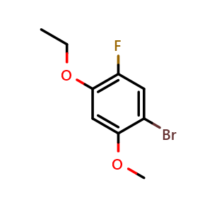 Chemical structure of 1-Bromo-4-ethoxy-5-fluoro-2-methoxybenzene , CAS 2386504-92-1, AChemBlock X175315