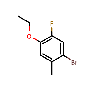 Chemical structure of 1-Bromo-4-ethoxy-5-fluoro-2-methylbenzene , CAS 2383512-98-7, AChemBlock X175316