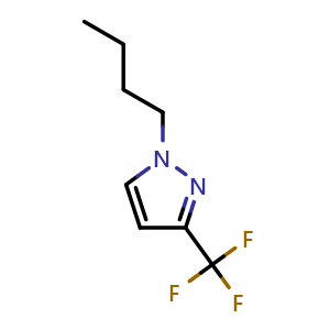 Chemical structure of 1-Butyl-3-(trifluoromethyl)-1H-pyrazole , CAS 1426958-36-2, AChemBlock X175387