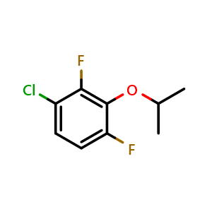 Chemical structure of 1-Chloro-2,4-difluoro-3-isopropoxybenzene , CAS 1881332-78-0, AChemBlock X175398