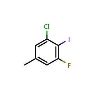 Chemical structure of 1-Chloro-3-fluoro-2-iodo-5-methylbenzene , CAS 1805502-48-0, AChemBlock X175434