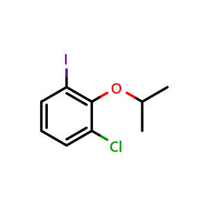 Chemical structure of 1-Chloro-3-iodo-2-isopropoxybenzene , CAS 1369811-84-6, AChemBlock X175441