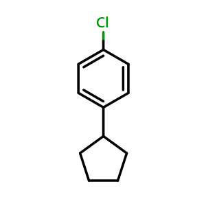 Chemical structure of 1-chloro-4-cyclopentylbenzene , CAS 91335-74-9, AChemBlock X175448