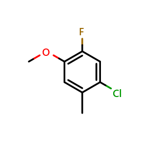 Chemical structure of 1-Chloro-5-fluoro-4-methoxy-2-methylbenzene , CAS 1804881-28-4, AChemBlock X175465