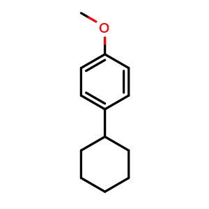 Chemical structure of 1-cyclohexyl-4-methoxybenzene , CAS 613-36-5, AChemBlock X175472