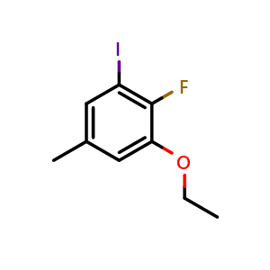 Chemical structure of 1-Ethoxy-2-fluoro-3-iodo-5-methylbenzene , CAS 2387304-26-7, AChemBlock X175484