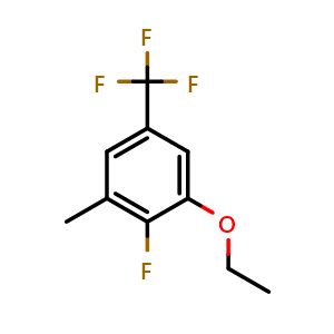 Chemical structure of 1-Ethoxy-2-fluoro-3-methyl-5-(trifluoromethyl)benzene , CAS 2386770-03-0, AChemBlock X175487