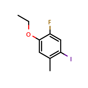Chemical structure of 1-Ethoxy-2-fluoro-4-iodo-5-methylbenzene , CAS 2092362-93-9, AChemBlock X175489