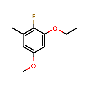Chemical structure of 1-Ethoxy-2-fluoro-5-methoxy-3-methylbenzene , CAS 2385913-37-9, AChemBlock X175493