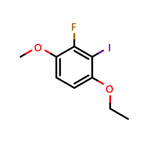 Chemical structure of 1-Ethoxy-3-fluoro-2-iodo-4-methoxybenzene , CAS 2384445-66-1, AChemBlock X175495