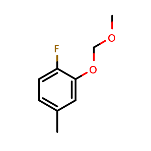 Chemical structure of 1-fluoro-2-(methoxymethoxy)-4-methylbenzene , CAS 1494066-24-8, AChemBlock X175516