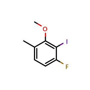 Chemical structure of 1-fluoro-2-iodo-3-methoxy-4-methylbenzene , CAS 2383375-38-8, AChemBlock X175524