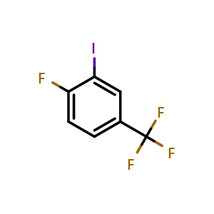 Chemical structure of 1-fluoro-2-iodo-4-(trifluoromethyl)benzene , CAS 110192-48-8, AChemBlock X175525
