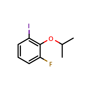 Chemical structure of 1-Fluoro-3-iodo-2-isopropoxybenzene , CAS 1369791-49-0, AChemBlock X175537