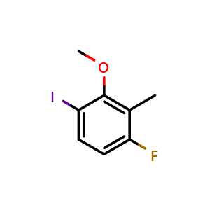 Chemical structure of 1-Fluoro-4-iodo-3-methoxy-2-methylbenzene , CAS 2387149-01-9, AChemBlock X175547