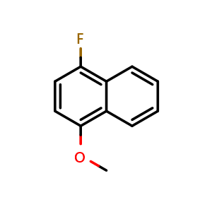 Chemical structure of 1-Fluoro-4-methoxynaphthalene , CAS 10471-09-7, AChemBlock X175553