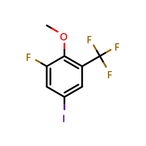 Chemical structure of 1-Fluoro-5-iodo-2-methoxy-3-(trifluoromethyl)benzene , CAS 2091539-06-7, AChemBlock X175556