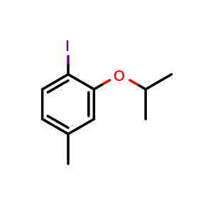 Chemical structure of 1-Iodo-2-isopropoxy-4-methylbenzene , CAS 1369835-25-5, AChemBlock X175569