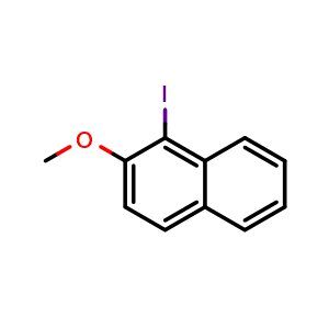 Chemical structure of 1-Iodo-2-methoxynaphthalene , CAS 32721-21-4, AChemBlock X175570