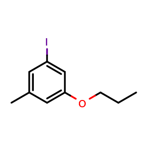 Chemical structure of 1-Iodo-3-methyl-5-propoxybenzene , CAS 2807467-32-7, AChemBlock X175577