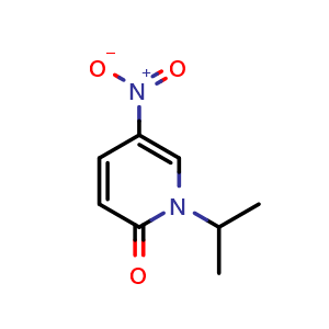 Chemical structure of 1-Isopropyl-5-nitropyridin-2(1H)-one , CAS 858840-11-6, AChemBlock X175588