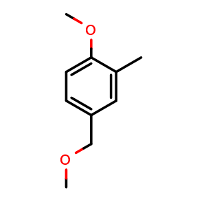 Chemical structure of 1-Methoxy-4-(methoxymethyl)-2-methylbenzene , CAS 1891461-25-8, AChemBlock X175593