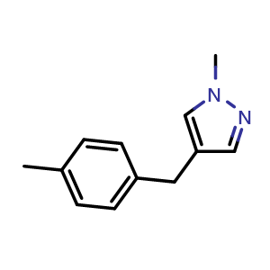 Chemical structure of 1-methyl-4-(4-methylbenzyl)-1H-pyrazole , CAS 2484889-30-5, AChemBlock X175599