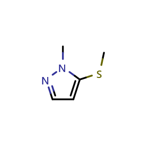 Chemical structure of 1-Methyl-5-(methylthio)-1H-pyrazole , CAS 87110-36-9, AChemBlock X175601
