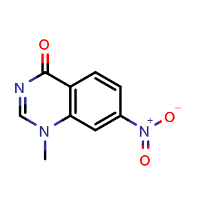 Chemical structure of 1-methyl-7-nitro-1H-quinazolin-4-one , CAS 858236-87-0, AChemBlock X175607