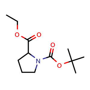 Chemical structure of 1-tert-Butyl 2-ethyl pyrrolidine-1,2-dicarboxylate , CAS 125347-83-3, AChemBlock X175614