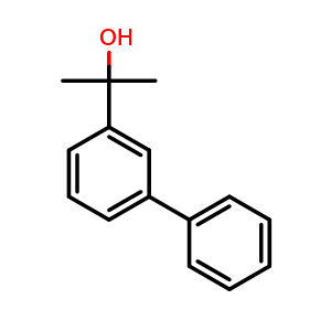 Chemical structure of 2-([1,1'-Biphenyl]-3-yl)propan-2-ol , CAS 69261-39-8, AChemBlock X175620