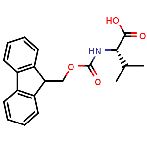 Chemical structure of 2-({[(9H-fluoren-9-yl)methoxy]carbonyl}amino)-3-methylbutanoic acid , CAS 126727-02-4, AChemBlock X175621