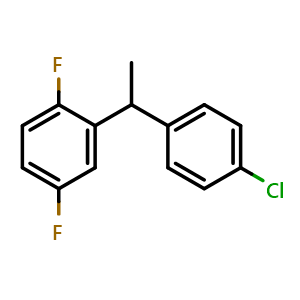 Chemical structure of 2-(1-(4-chlorophenyl)ethyl)-1,4-difluorobenzene , CAS 2484888-86-8, AChemBlock X175622