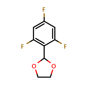 Chemical structure of 2-(2,4,6-Trifluorophenyl)-1,3-dioxolane , CAS 773102-27-5, AChemBlock X175644