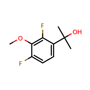 Chemical structure of 2-(2,4-Difluoro-3-methoxyphenyl)propan-2-ol , CAS 1783735-77-2, AChemBlock X175650